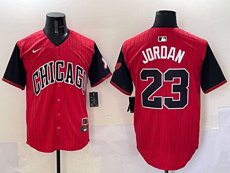 Men Chicago White Sox #23 Jordan Red Stripe Joint Name Nike 2025 MLB Jersey style 31->chicago white sox->MLB Jersey